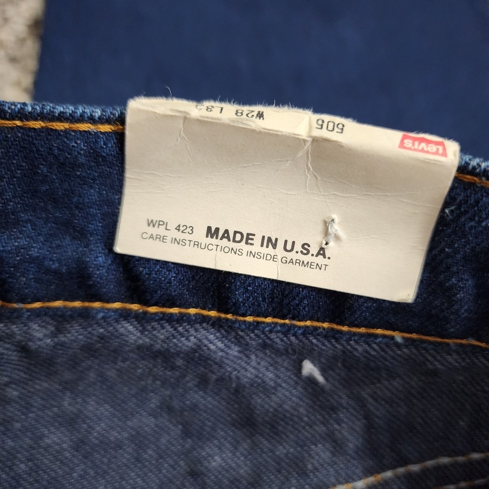 Vintage NWT 1986 Levis 505-0216 Mens 28x33 Straight Leg USA Made Dark Wash - Picture 5 of 11